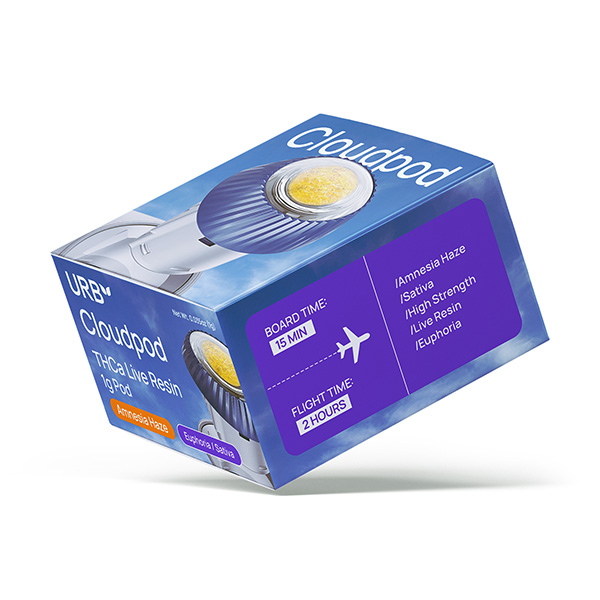 urb cloudpod thca live resin 1g pod amnesia haze