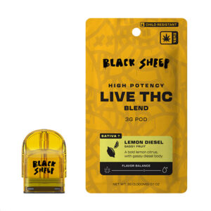 black sheep live thc 3g pod refill lemon diesel
