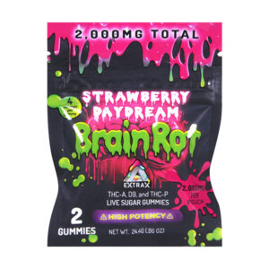 delta extrax brain rot live sugar gummies 2000mg 2ct strawberry daydream