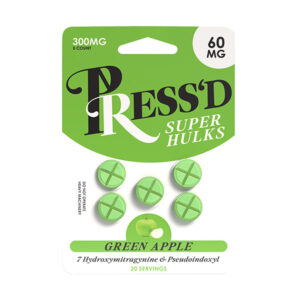 pressd super hulks 7hydroxy tablets 300mg 5ct green apple