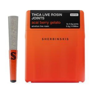 sherbinskis thca live rosin joints 2.5g 5ct acai berry gelato