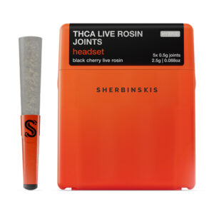 sherbinskis thca live rosin joints 2.5g 5ct headset