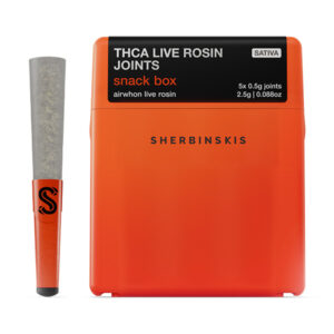 sherbinskis thca live rosin joints 2.5g 5ct snack box