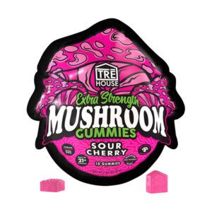 trehouse extra strength mushroom gummies 10ct sour cherry