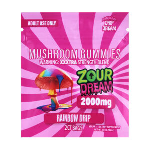 zour dream mushroom gummies 2000mg 2ct rainbow drip