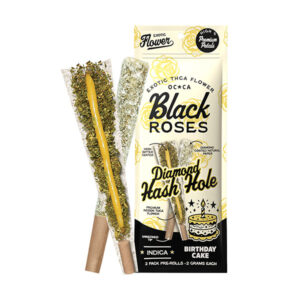 black roses diamond hash holes 2g 2ct prerolls birthday cake