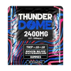 dome wrecker thunder dome 2400mg 2ct gummies sour blue watermelon