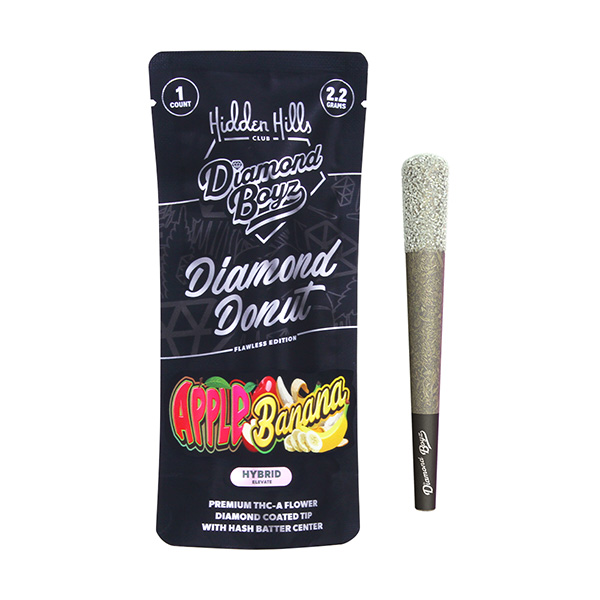 hidden hills diamond boyz dimaond donut flawless edition pre roll 1ct apple banana