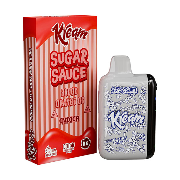 kream thcp sugar sauce 8g disposbale blood orange og