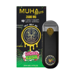 muha meds live resin 3.5g disposable lychee kush