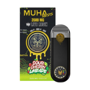 muha meds live resin 3.5g disposable sour cherry limeade
