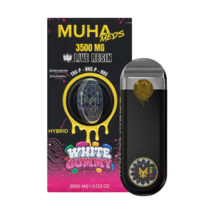 muha meds live resin 3.5g disposable white gummy