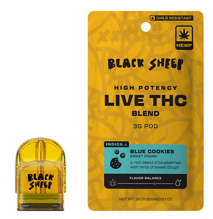 New Hemp Cannabinoids product shown in front of a white background showing the yellow packet and yellow container.