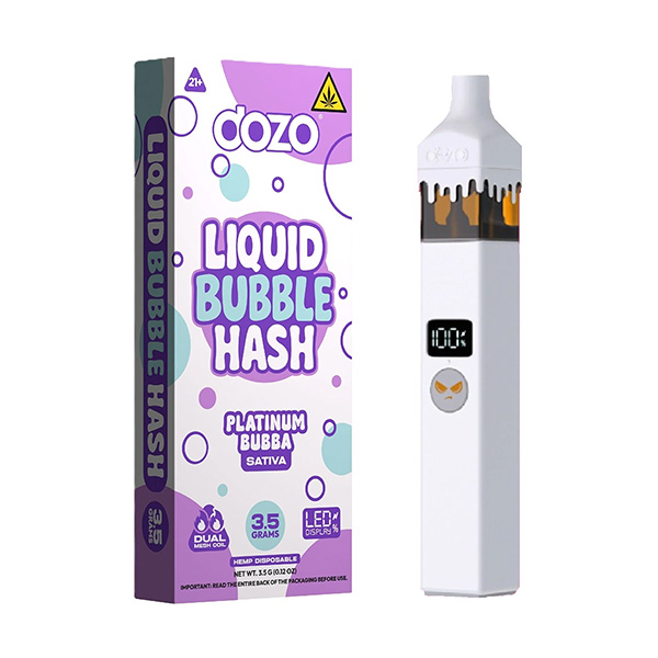 dozo thca liquid bubble hash disposable 3500mg platinum bubba