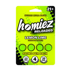 homiez reloaded kratom tables 120mg 4ct lemon lime