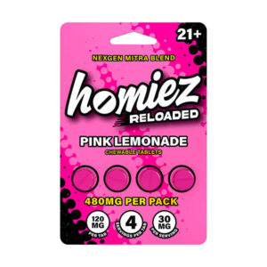 homiez reloaded kratom tables 120mg 4ct pink lemonade