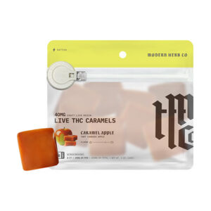 modern hemp co live thc 40mg caramel 8ct caramel apple