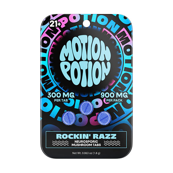 motion potion mushroom tablets 900mg 3ct rockin razz