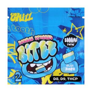 double stacked bitez 2000mg gummies bue razz new