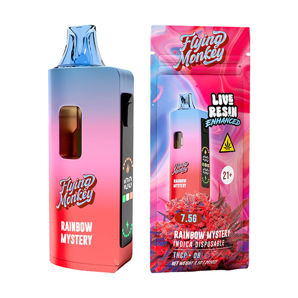 flying monkey live resin enhanced 7.5g disposable rainbow mystery