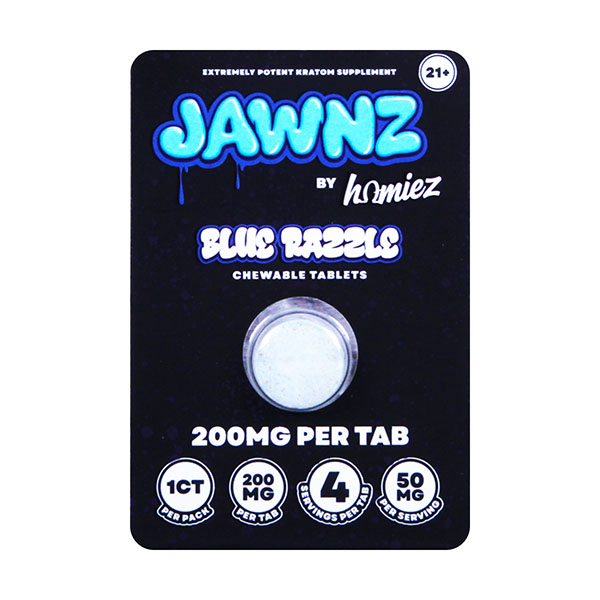 jawnz homiez kratom tablets 200mg 1ct blue razzle