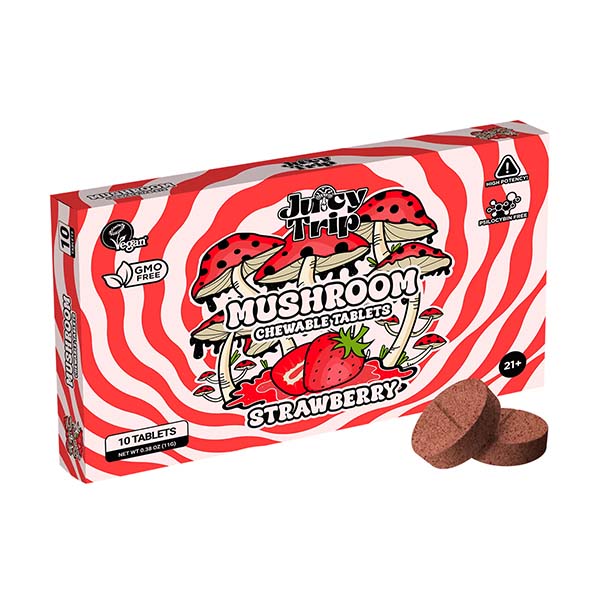 juicy trip mushroom tablets 10ct strawberry