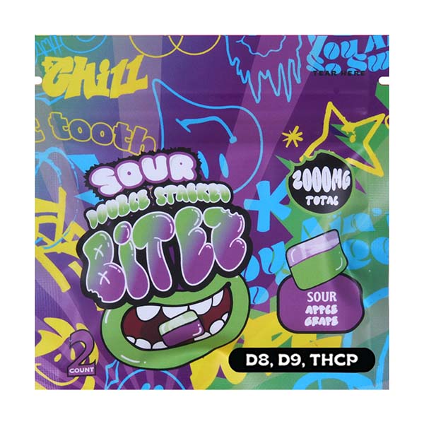 ocho extracts double stacked bitez 2000mg gummies sour apple grape new