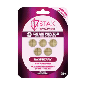 7stax nano tech mitragynine tablets 600mg 5ct raspberry