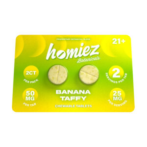 homiez botanicals tablets 100mg 2ct banana taffy
