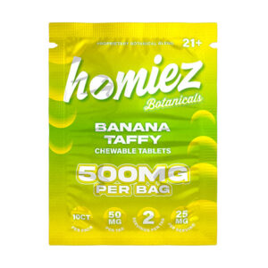 homiez botanicals tablets 500mg 10ct banana taffy