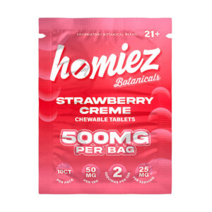 homiez botanicals tablets 500mg 10ct strawberry creme