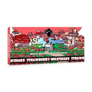 silly farms 7g mushroom chcoclate bar strawberry milkshake