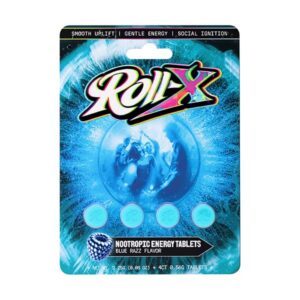 rollx nootropic energy tablets 4ct bluerazz