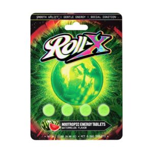 rollx nootropic energy tablets 4ct watermelon