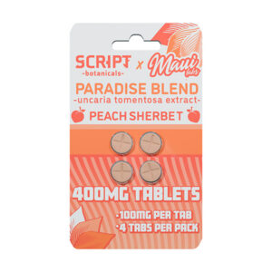 script botanicals maui labs cats claw 400mg tablets 4ct peach sherbert