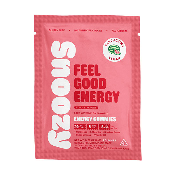 snoozy energy gummies extra strength 2ct sour watermelon