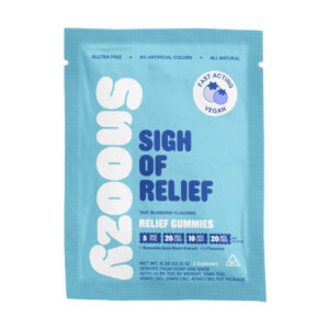 snoozy relief gummies 2ct tart blueberry