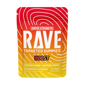 rave kratom caffeine gummies strawberrylemonade