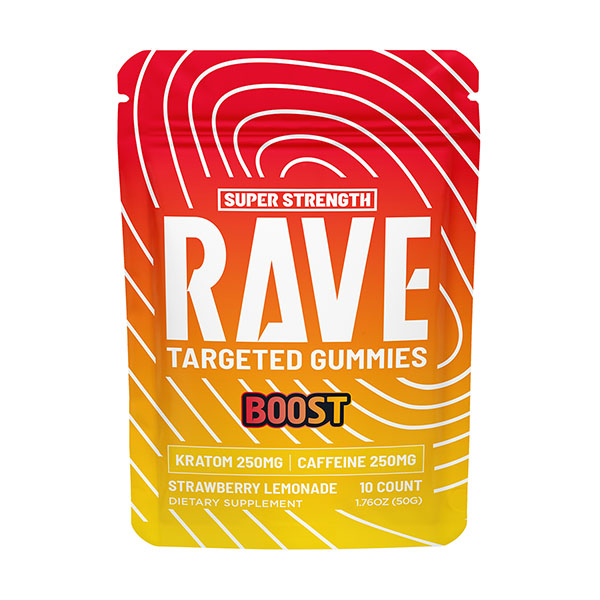 rave kratom caffeine gummies strawberrylemonade