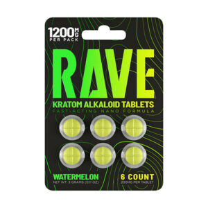 rave kratom 1200mg tablets 6ct watermelon