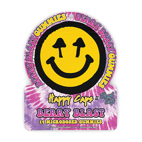 road trip x happy caps microdose gummies 14ct berry blast