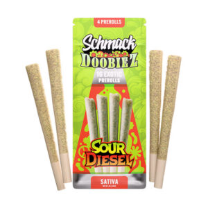 schmack doobiez 1g 4ct pre roll sour diesel