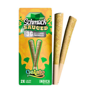 schmack sauced 3g 2ct pre rolls gelato new