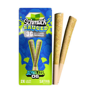 schmack sauced 3g 2ct pre rolls skywalker og new