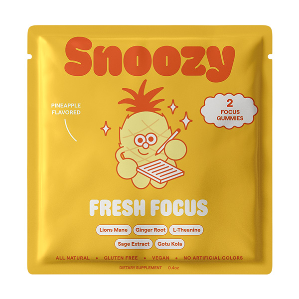 snoozy fresh focus gummies 2ct pineapple