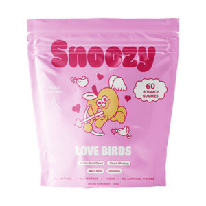 snoozy love birds gummies 60ct peach