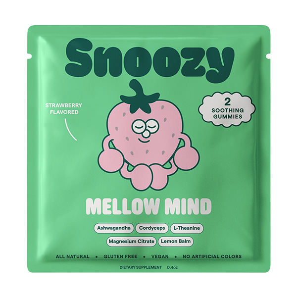 snoozy soothing mind gummies 2ct strawberry