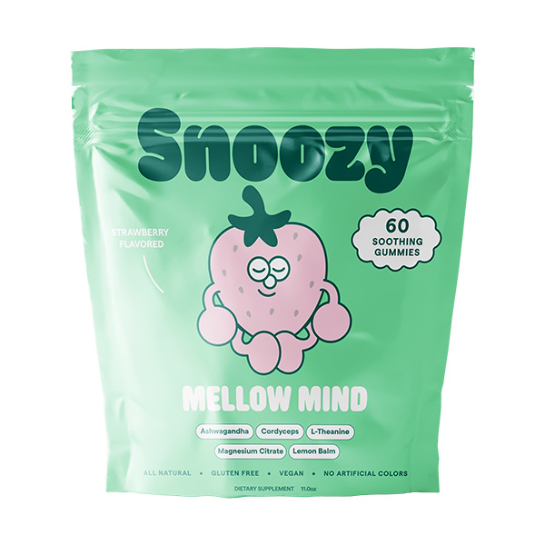 snoozy soothing mind gummies 60ct strawberry