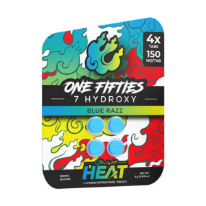 straight heat one fifties 7oh tablets 600mg 4ct blue razz