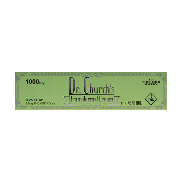 CBD topicals from dr churchs transdermal cream 1000mg menthol